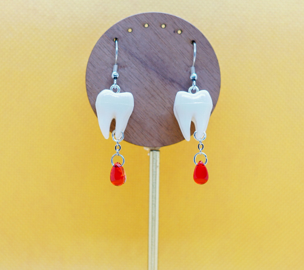 Bone & Teeth Earrings