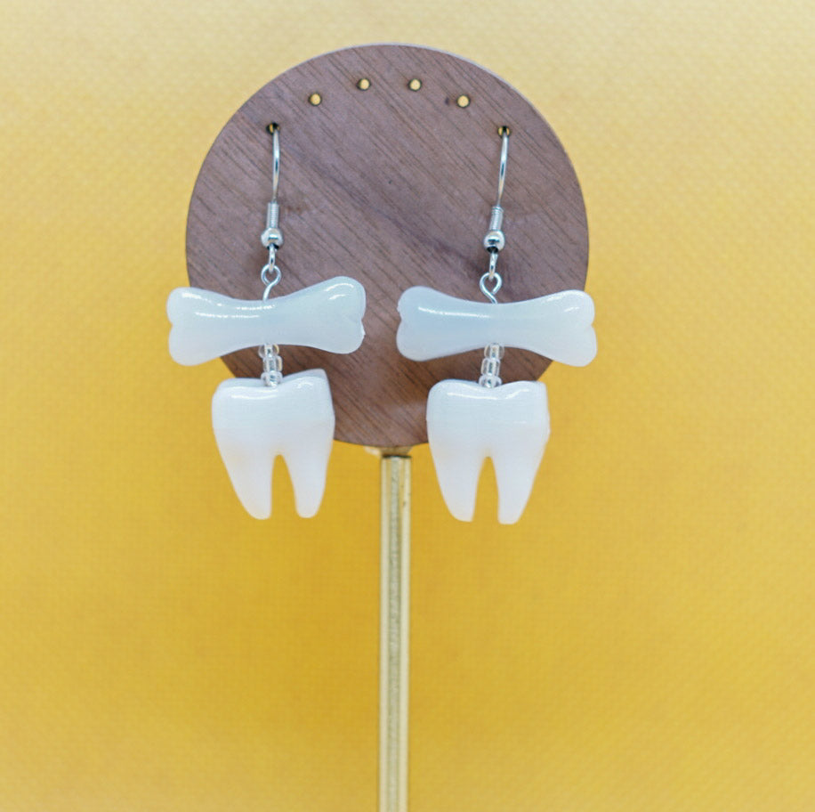 Bone & Teeth Earrings