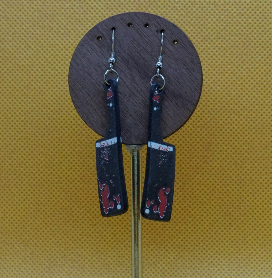 Bloody Black Slasher Earrings