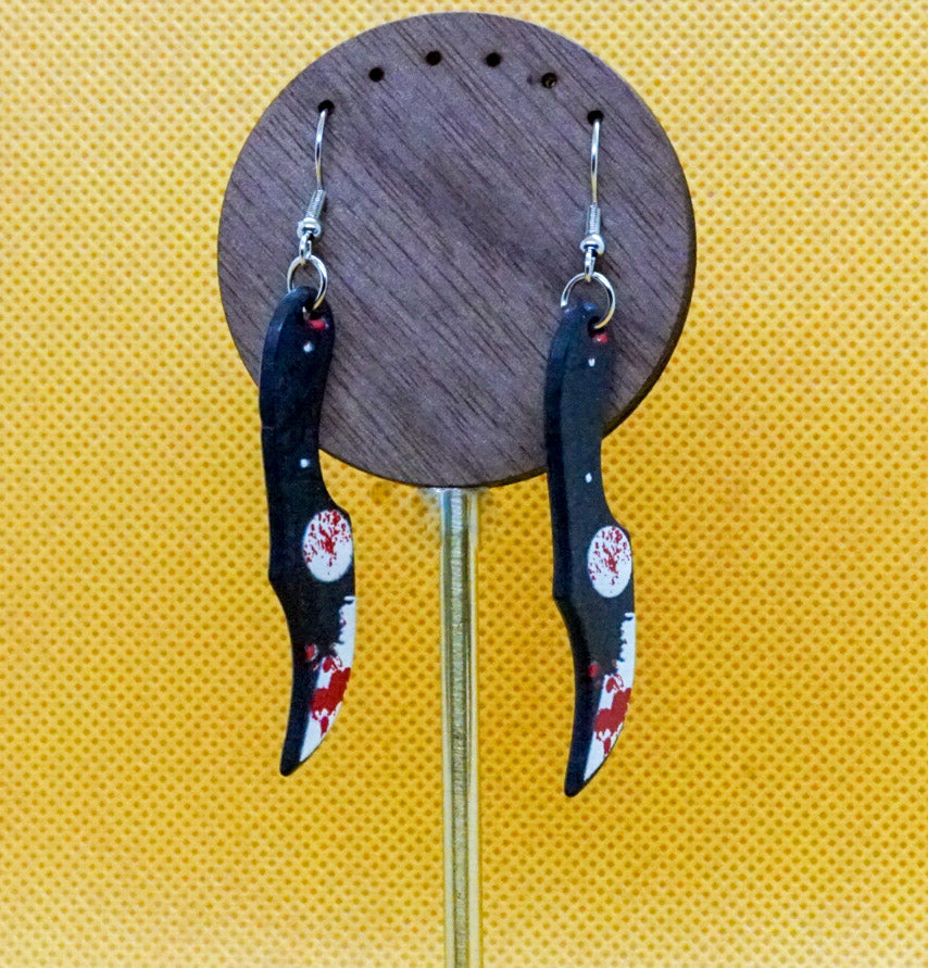 Bloody Black Slasher Earrings