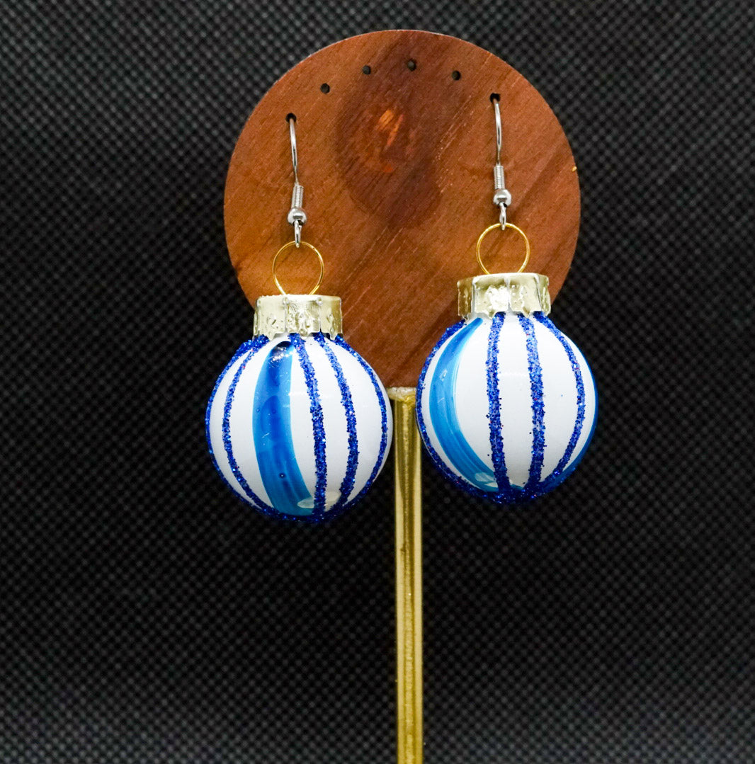 Blue Bauble Ornament Earrings