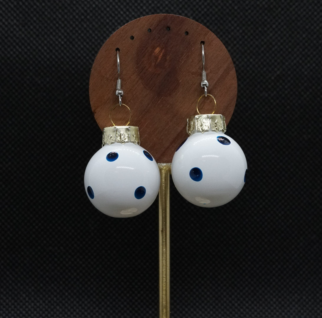 Blue Bauble Ornament Earrings