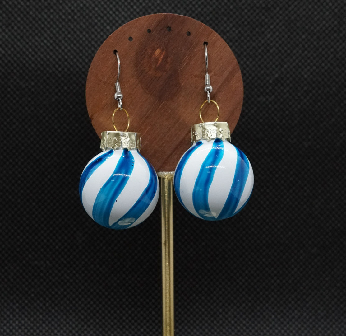 Blue Bauble Ornament Earrings