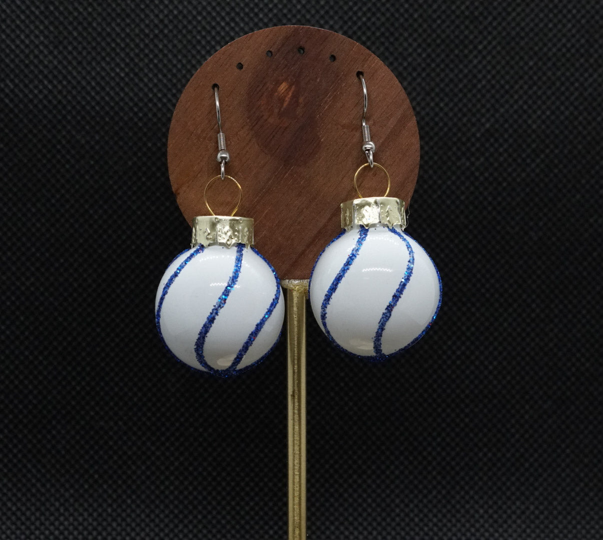 Blue Bauble Ornament Earrings