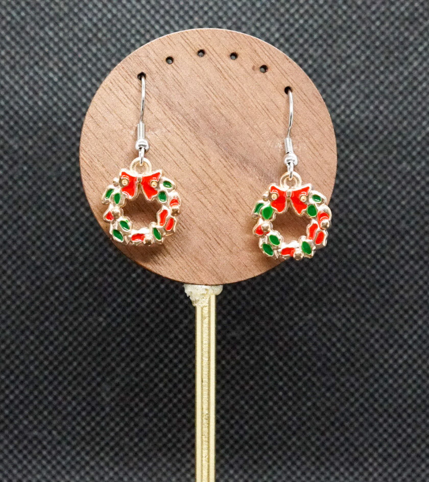 Holiday Wreath Charm Earrings