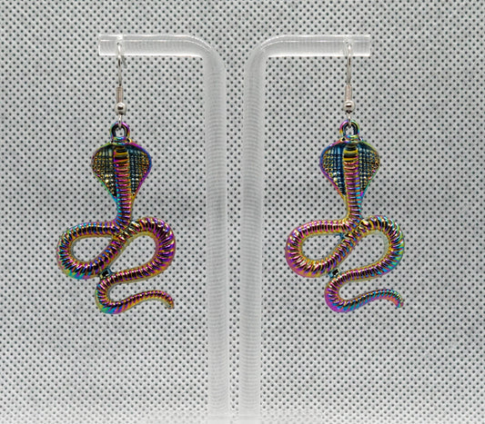 Metallic Rainbow Snake Earrings