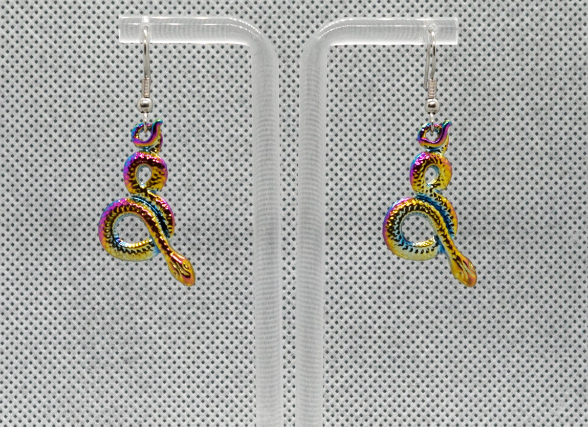 Metallic Rainbow Snake Earrings