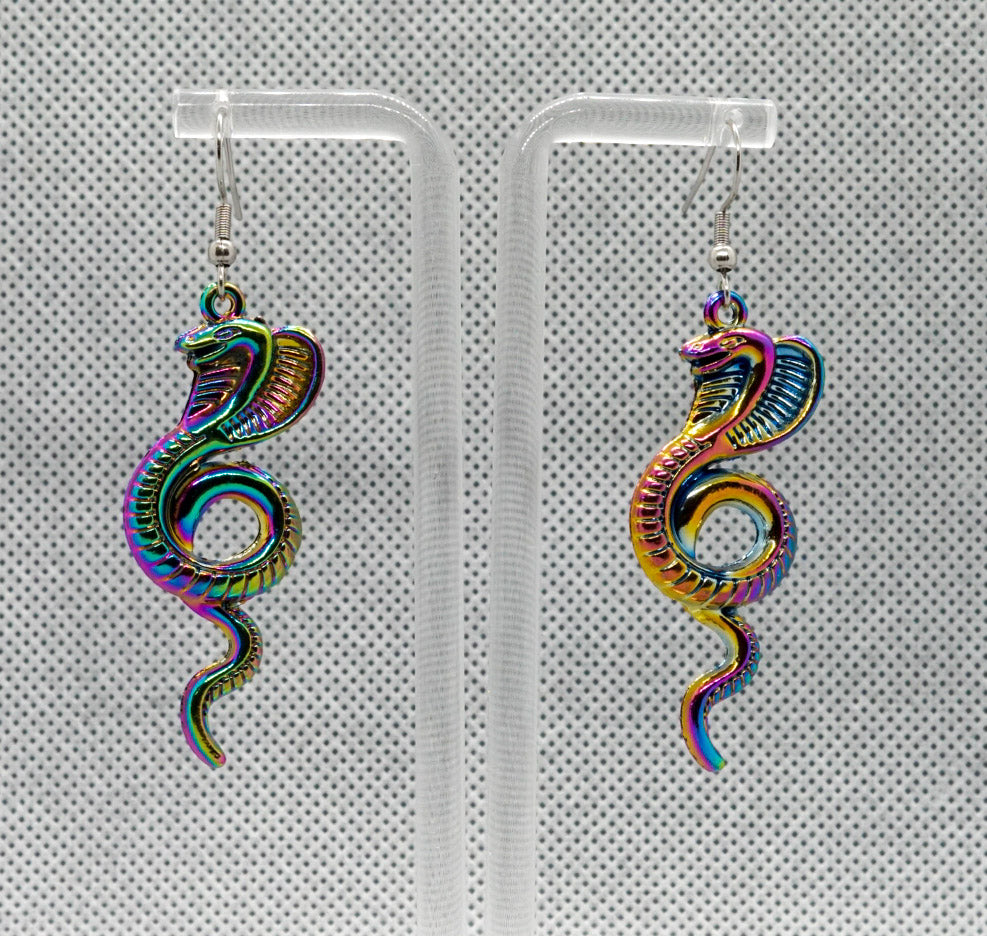 Metallic Rainbow Snake Earrings