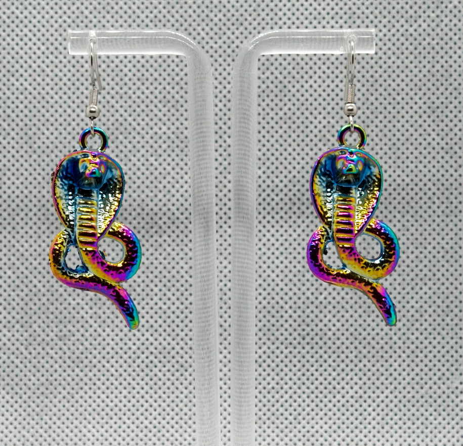Metallic Rainbow Snake Earrings