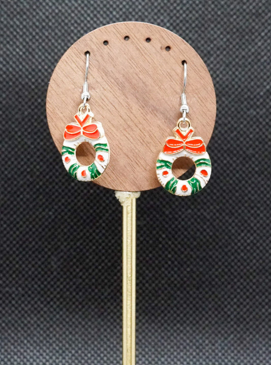 Holiday Wreath Charm Earrings